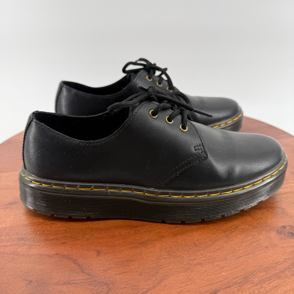 Dr. Martens Zavala Lo Black Leather Oxford Shoes Womens 7 Mens 6 Low Top Docs